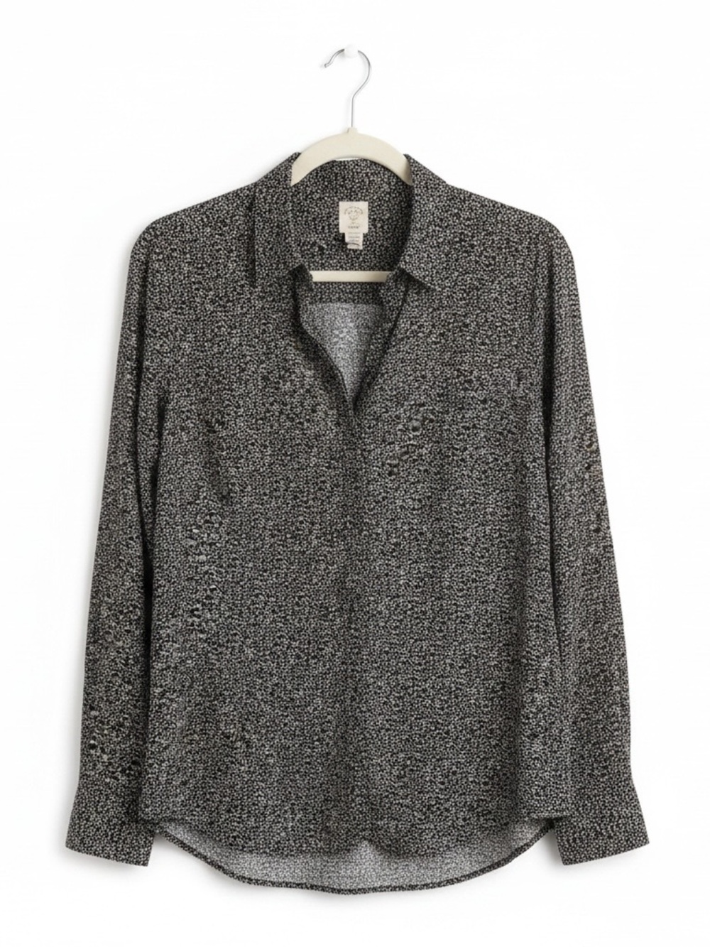 J.Crew The Perfect Shirt Black & Ivory Floral Button-Down | 100% Cotton Size 6